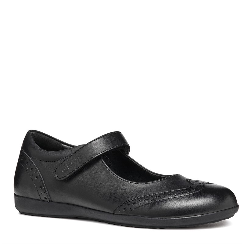 GEOX Junior Girls Iberide Mary Jane Brogue Shoes Black