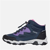 GEOX Junior Girls Magnetar Ankle Boots Navy/Violet