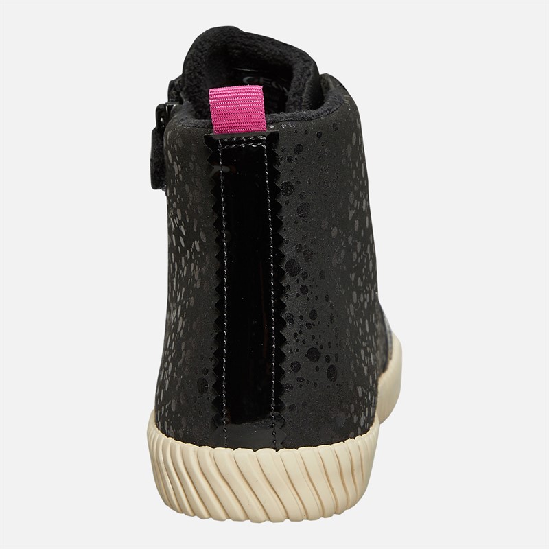 GEOX Junior Girls Mirroless Zip Hi Top Trainers Black