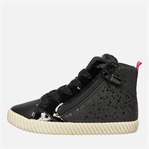 GEOX Girls Mirroless Zip Hi-Top Trainers Black