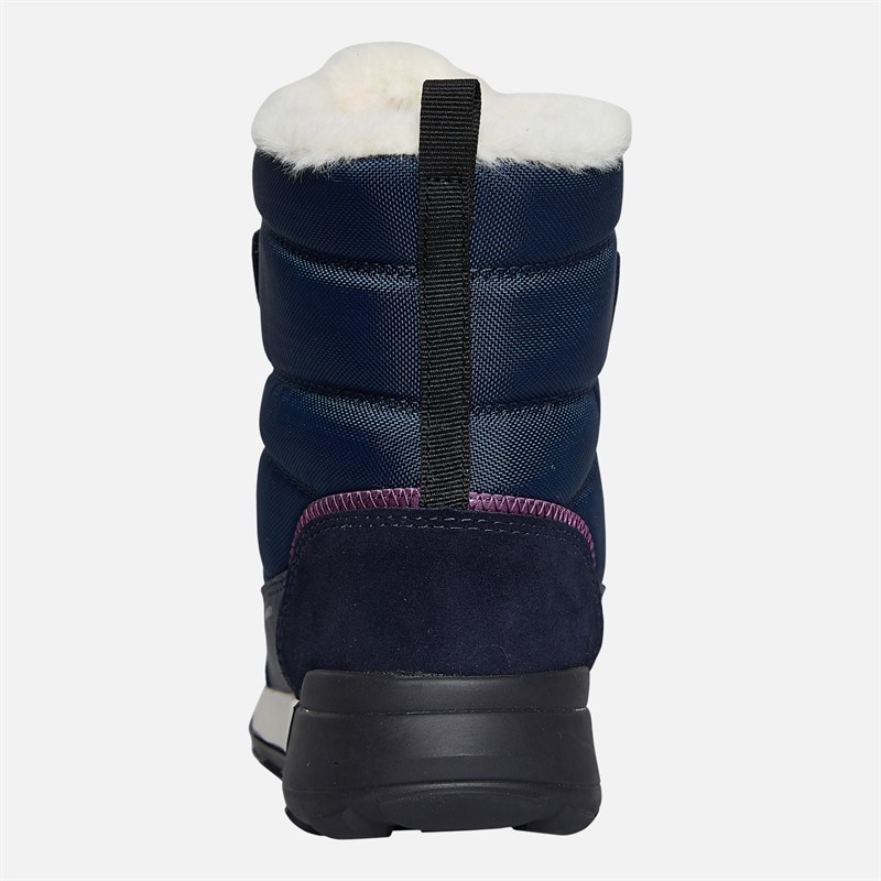 GEOX Junior Mädchen Trekkyup Doppelschnalle Fell Gefütterte Stiefel Marine/Lila