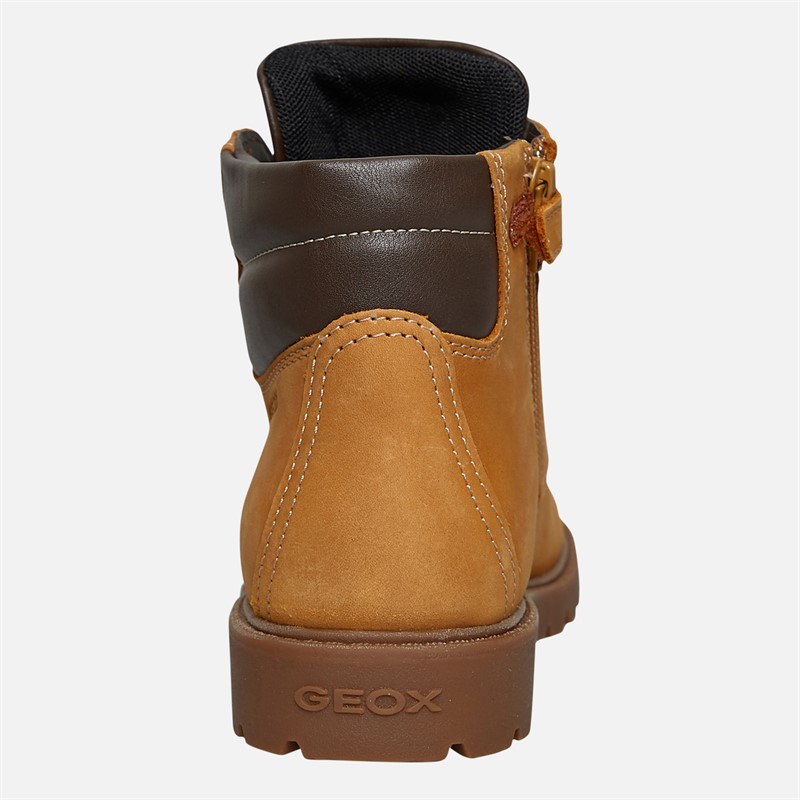 GEOX Junior Junge Shaylax Innen Reißverschluss Stiefel Gelb/Braun