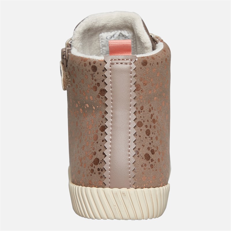 GEOX Baskets montantes zippées sans miroir Fille juniors Dark Beige