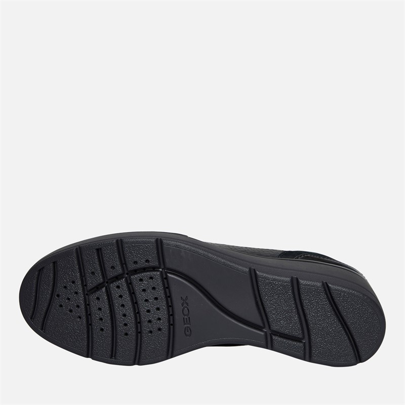 GEOX sneakersy dla niej klinowe sznurowane kolor czarny