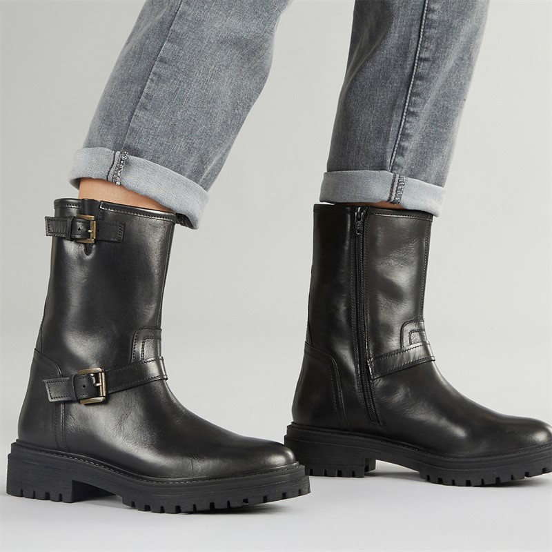 GEOX Womens Iridea Buckle Boots Black