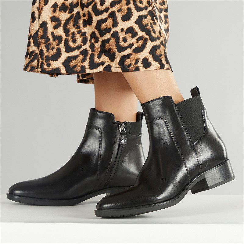 GEOX Womens Felicity Chelsea Boots Black - Size 41