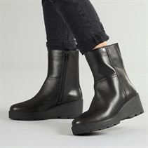 GEOX Womens Miereille Wedge Heel Ankle Boots Black