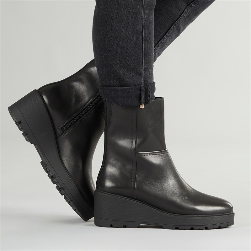 GEOX Miereille botki na koturnie dla niej kolor czarny