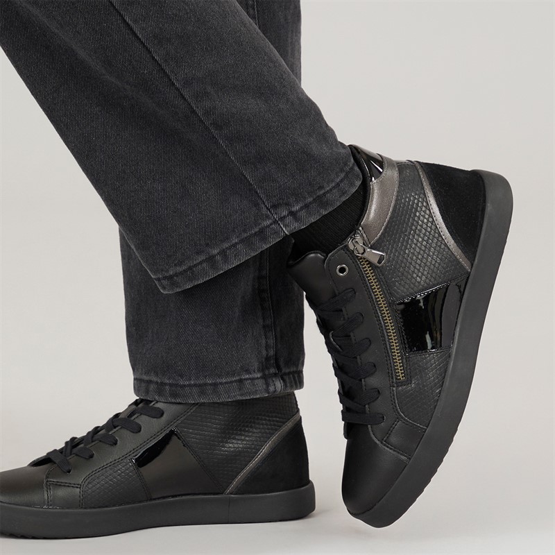 GEOX Blomie wysokie sneakersy zapinane na zamek błyskawiczny dla niej kolor czarny