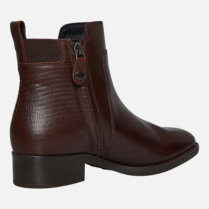 GEOX Womens Felicity Chelsea Boots Dark Brown
