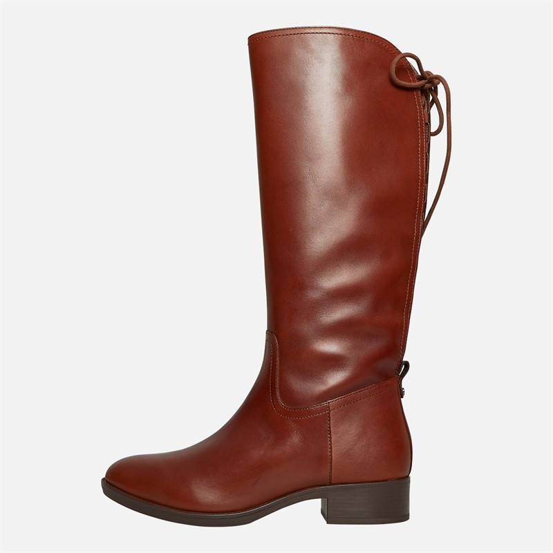 GEOX Womens Felicity Knee High Stretch Boots Brown