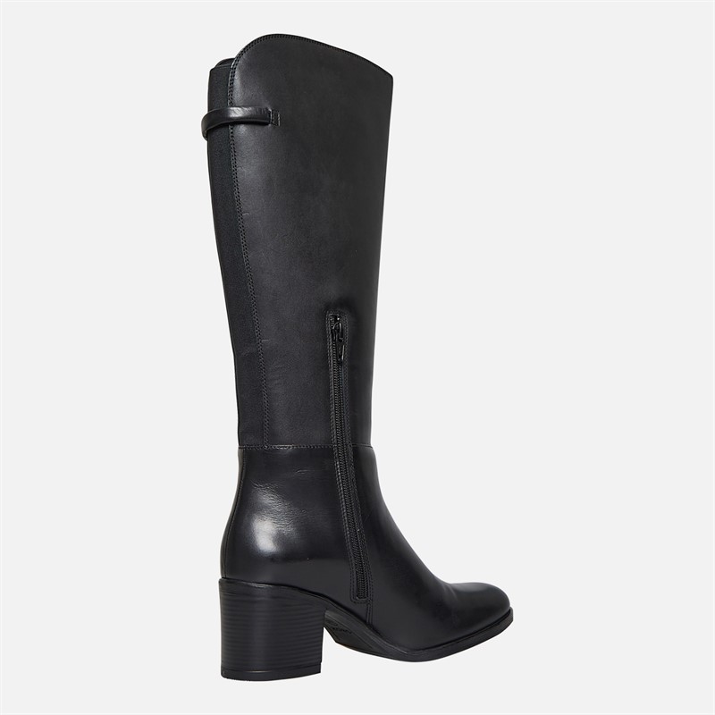 GEOX Damen neue kniehohe Stiefel Schwarz