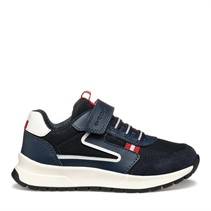 GEOX Junior Boys Briezee Single Strap Trainers Navy/Dark Red
