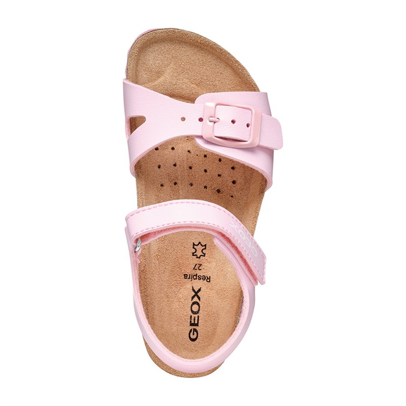 GEOX Girls Adriel Ankle Strap Footbed Sandals Light Pink