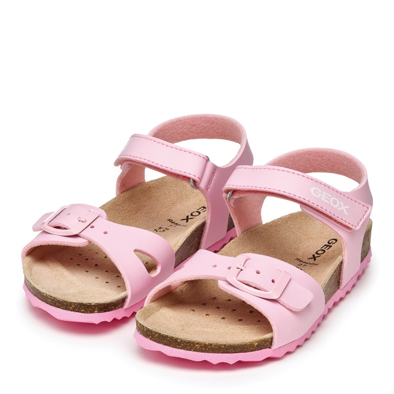 GEOX Girls Adriel Ankle Strap Footbed Sandals Light Pink