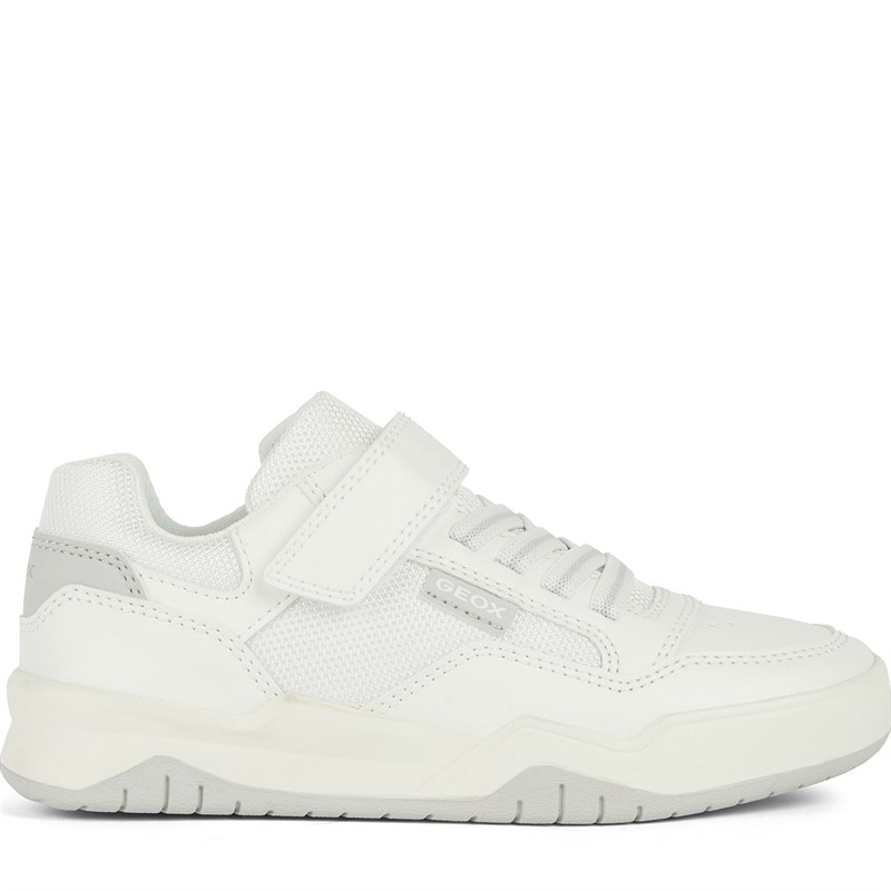GEOX Boys Perth Single Strap Trainers White/Light Grey