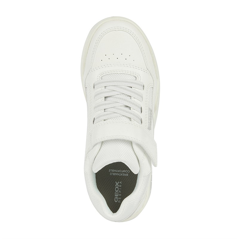 GEOX Boys Perth Single Strap Trainers White/Light Grey