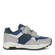 GEOX Boys Pavel Double Strap Trainers Grey/Navy