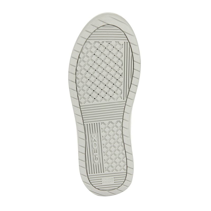 GEOX Junior Boys Perth Single Strap Trainers White/Light Grey