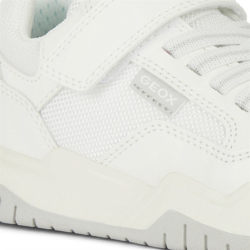 GEOX Junior Boys Perth Single Strap Trainers White/Light Grey