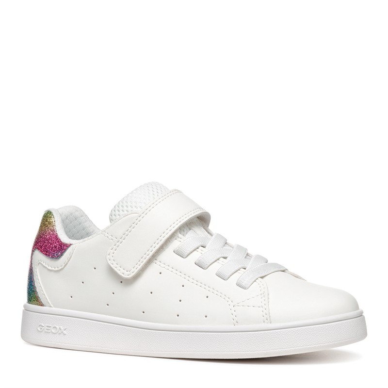GEOX Girls Eclyper Single Strap Trainers White/Multi