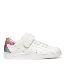 GEOX Junior Girls Eclyper Single Strap Trainers White/Multi