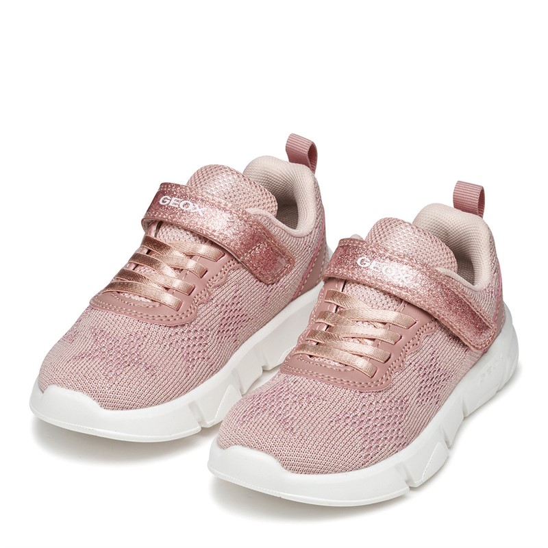 GEOX Junior Girls Aril Single Strap Trainers Light Rose