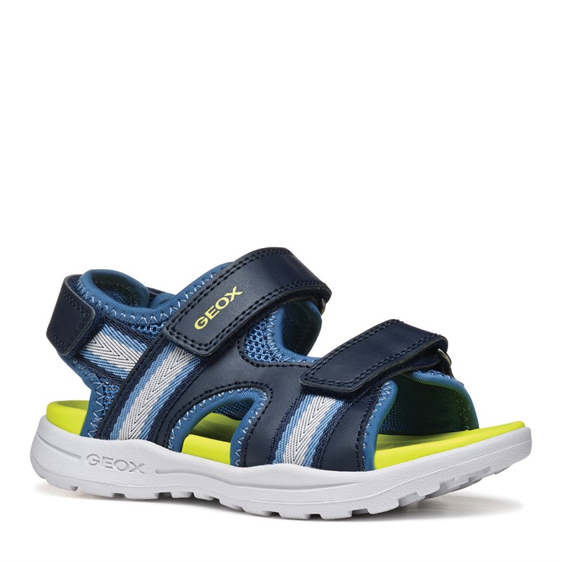 GEOX Boys Vaniett Ankle Strap Sandals Navy/Light Blue