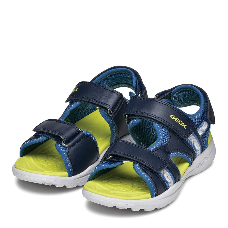 GEOX Boys Vaniett Ankle Strap Sandals Navy/Light Blue