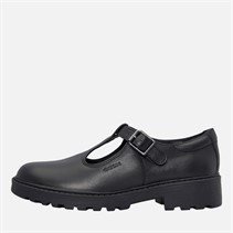 GEOX Junior Girls Casey Chunky T-Bar Shoes Black