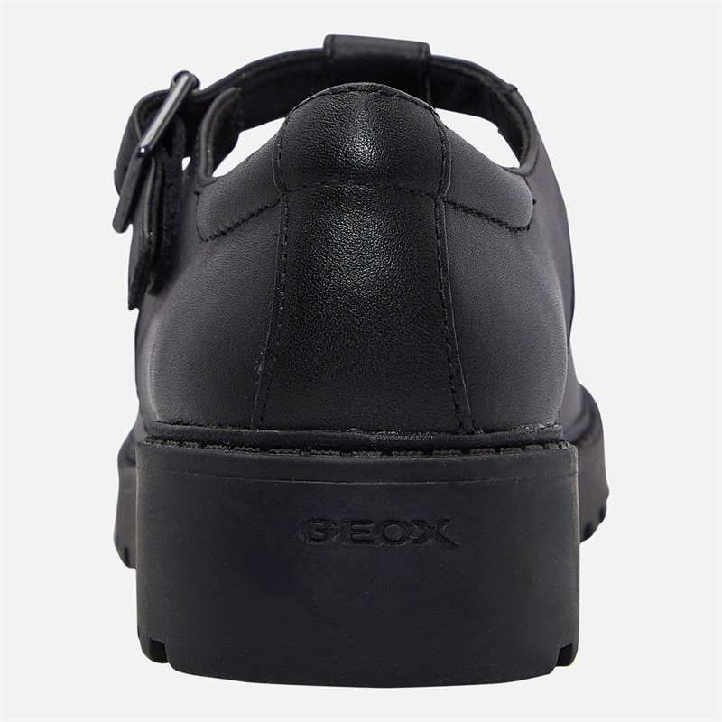 GEOX Junior Girls Casey Chunky T-Bar Shoes Black