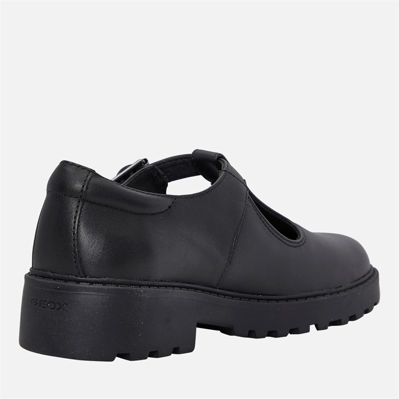 GEOX Junior Girls Casey Chunky T-Bar Shoes Black