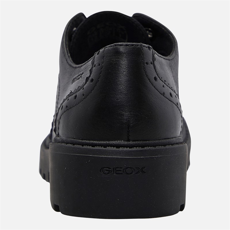 GEOX Junior Girls Casey Chunky Brogue Shoes Black