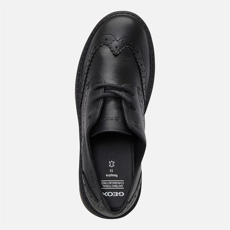 GEOX Junior Girls Casey Chunky Brogue Shoes Black