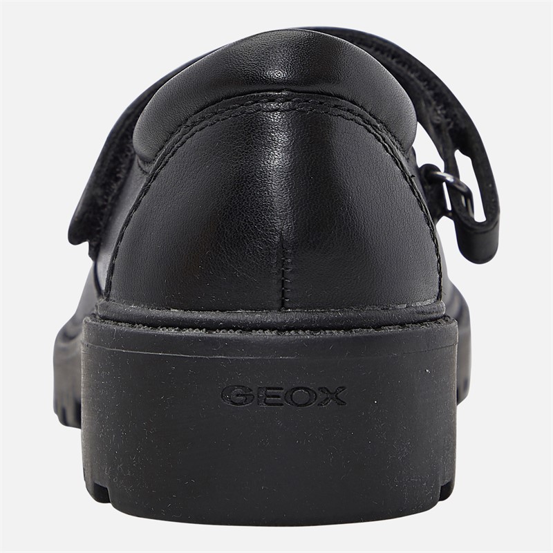 GEOX Junior Girls Casey Chunky Mary Jane Shoes Black