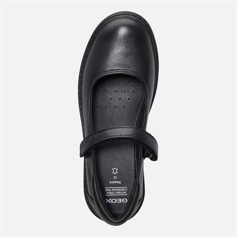 GEOX Junior Girls Casey Chunky Mary Jane Shoes Black