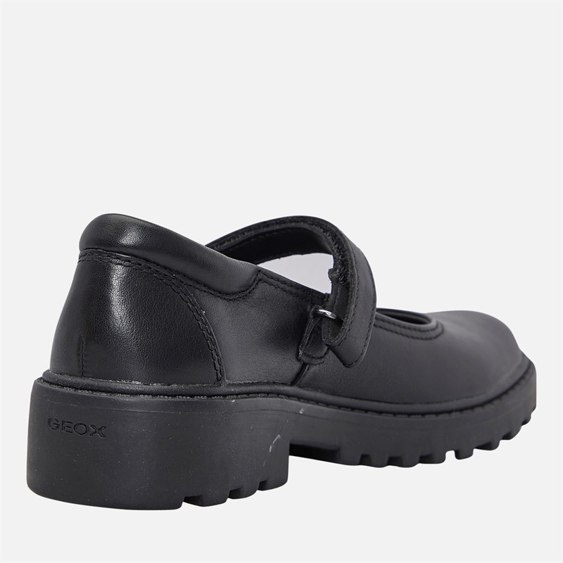 GEOX Junior Girls Casey Chunky Mary Jane Shoes Black