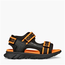 GEOX Infant Boys Airadyum Ankle Strap Sandals Black/Orange