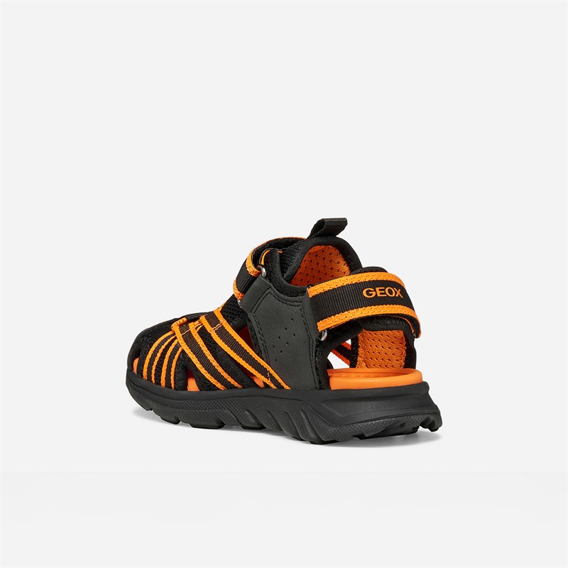 GEOX Boys Airadyum Sandals Black/Orange