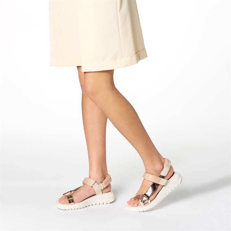 GEOX Womens Flextride S Sandals Papyrus/Dark Beige Papyrus/Dk Beige