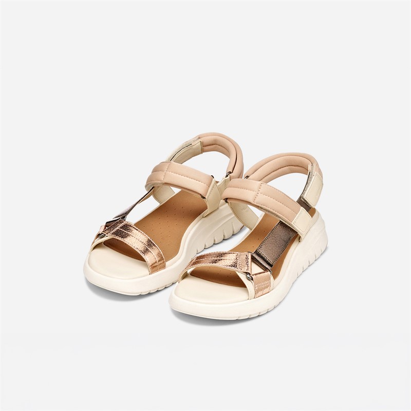GEOX Womens Flextride S Sandals Papyrus/Dark Beige Papyrus/Dk Beige