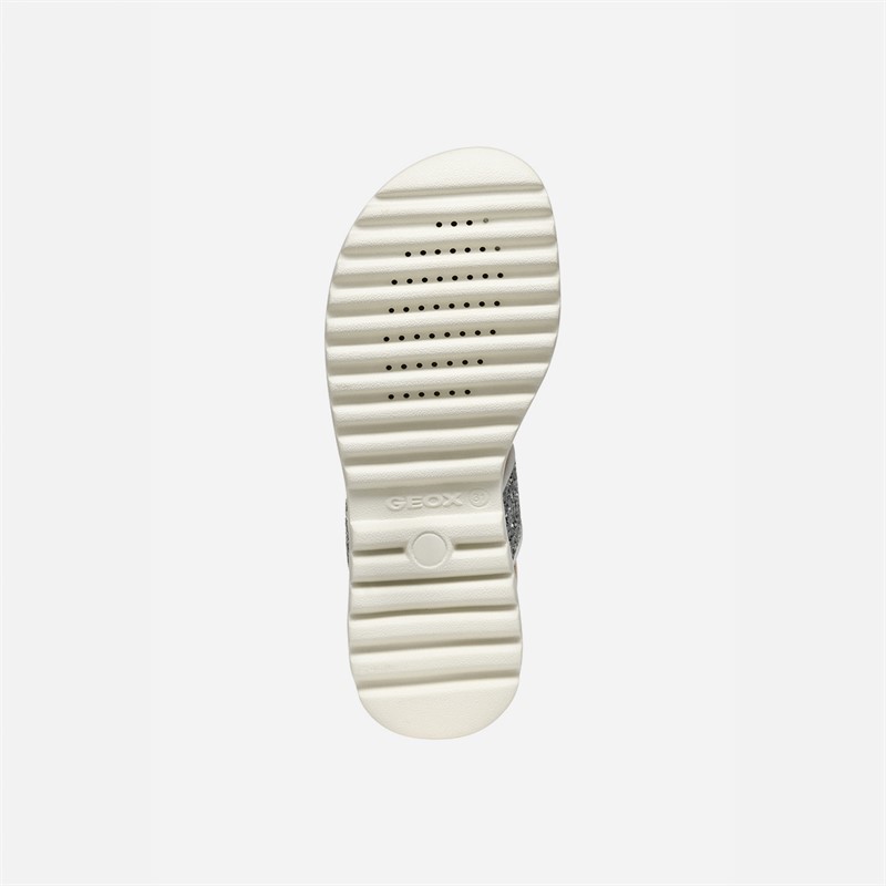 GEOX Junior Girls Coralie Sandals White/Light Silver White/Lt Silver