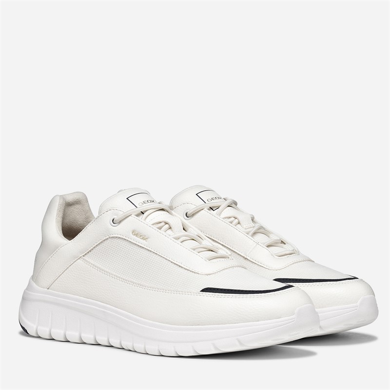 GEOX Mens Flextride R Trainers White/Dark Navy White/Dk Navy