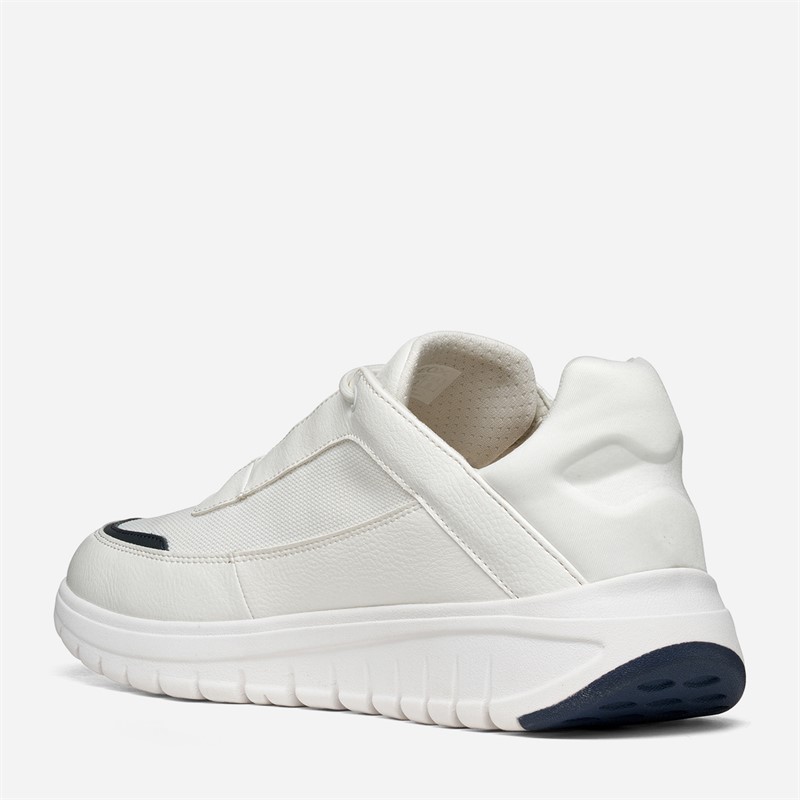 GEOX Mens Flextride R Trainers White/Dark Navy White/Dk Navy