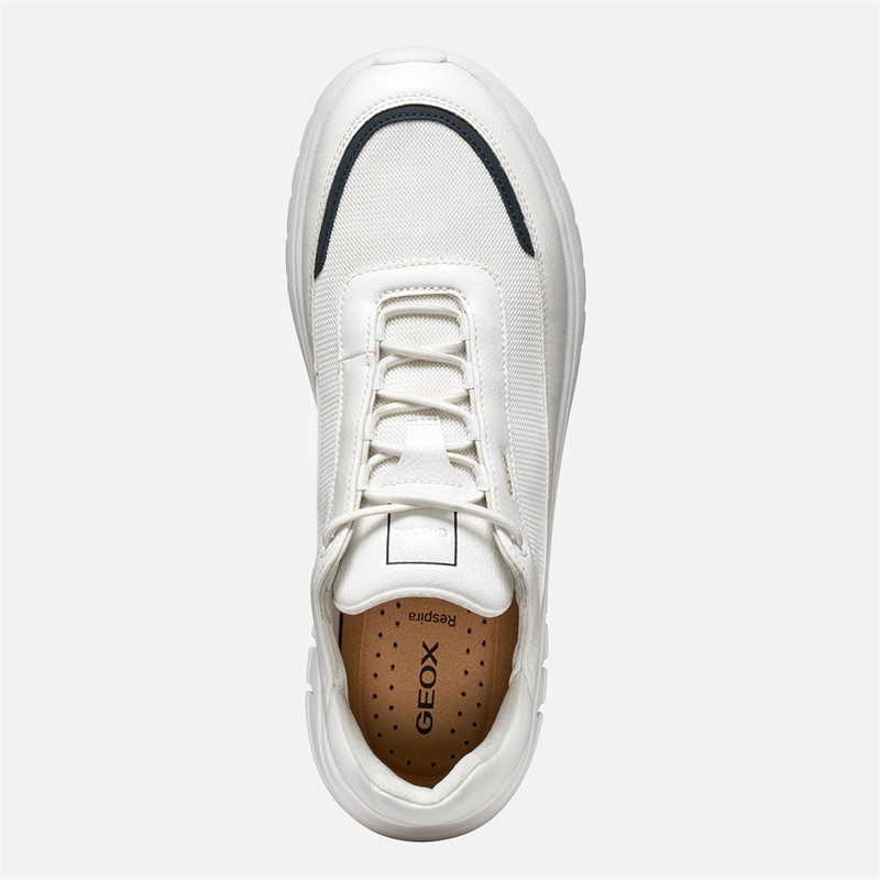 GEOX Mens Flextride R Trainers White/Dark Navy White/Dk Navy