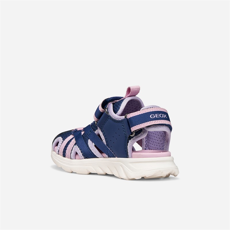 GEOX Girls Airadyum Sandals Navy/Lilac