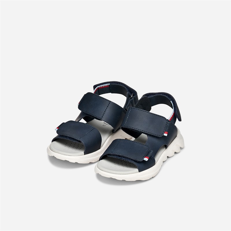 GEOX Boys Aiardyum Ankle Strap Sandals Navy/Red