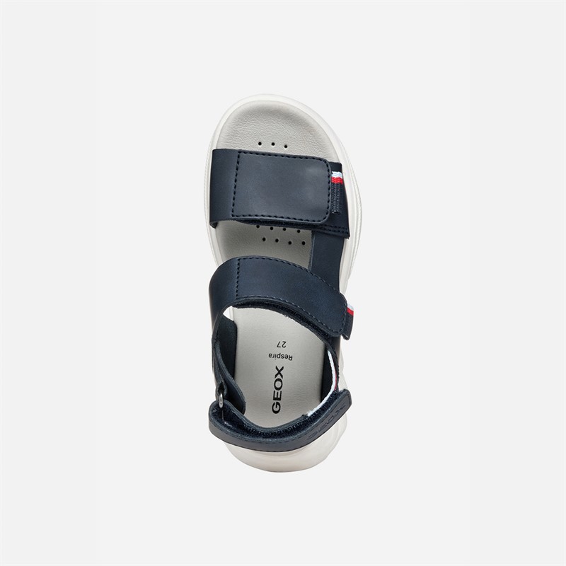 GEOX Boys Aiardyum Ankle Strap Sandals Navy/Red
