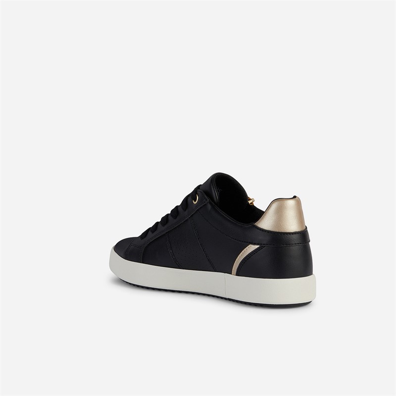 GEOX Womens Bloomie Trainers Black/Light Gold Black/Lt Gold