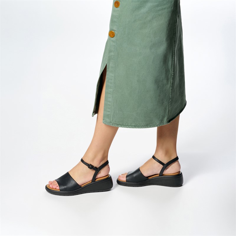 GEOX Womens Meliconia Wedge Sandals Black